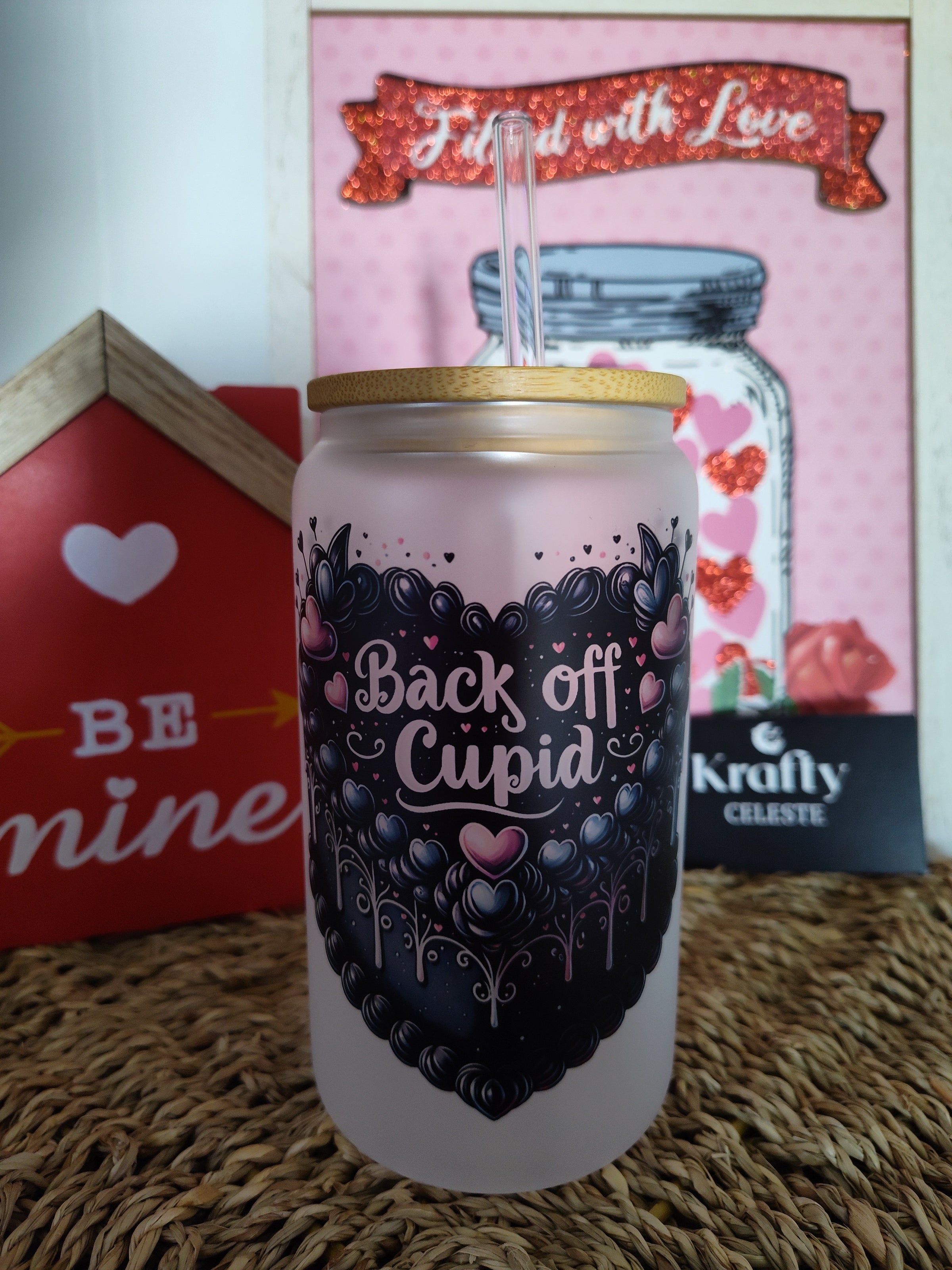 Back Off Cupid 🖤 | 16oz Glass Cup