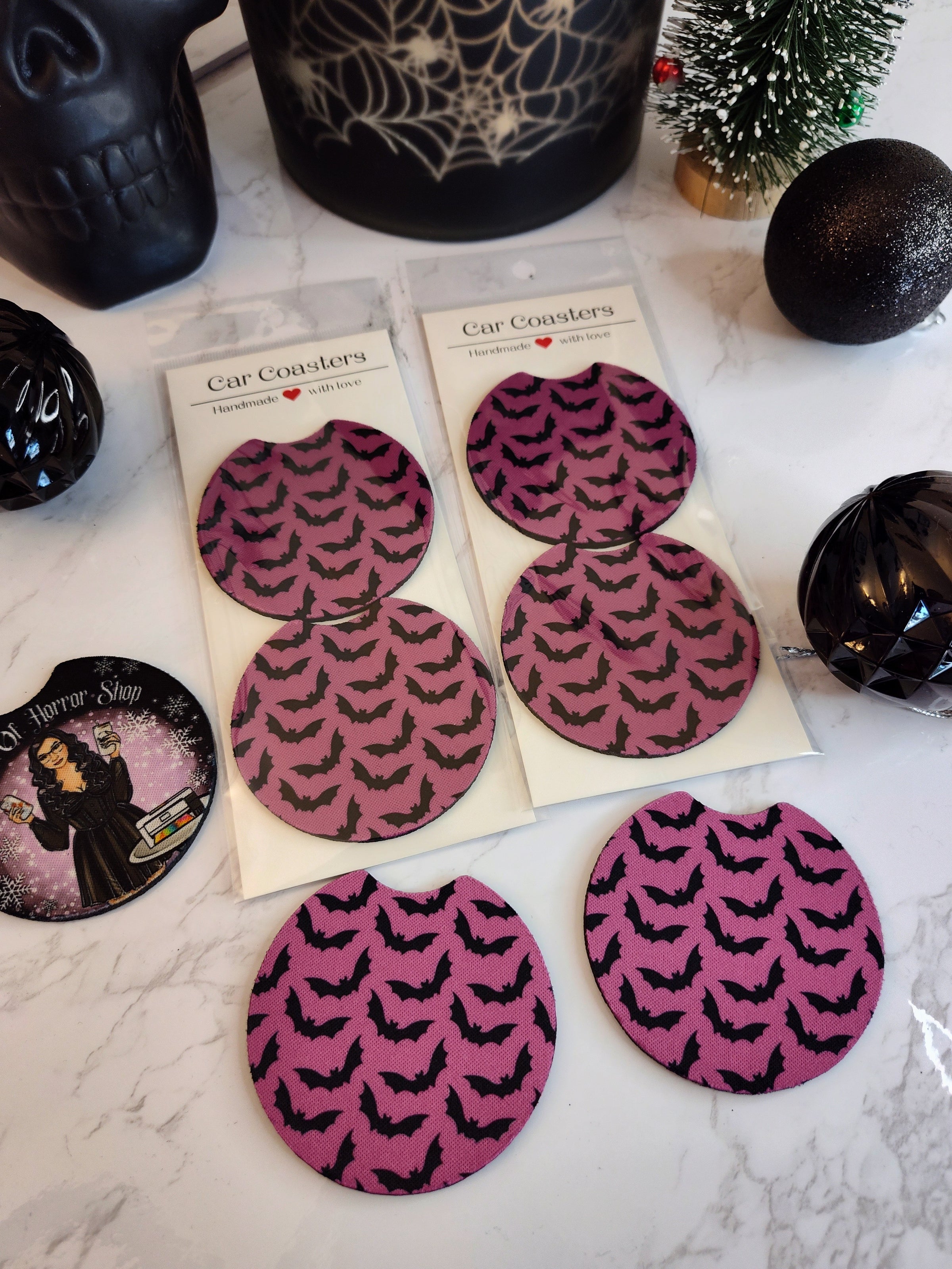 Pink Batty | Car Coaster Set