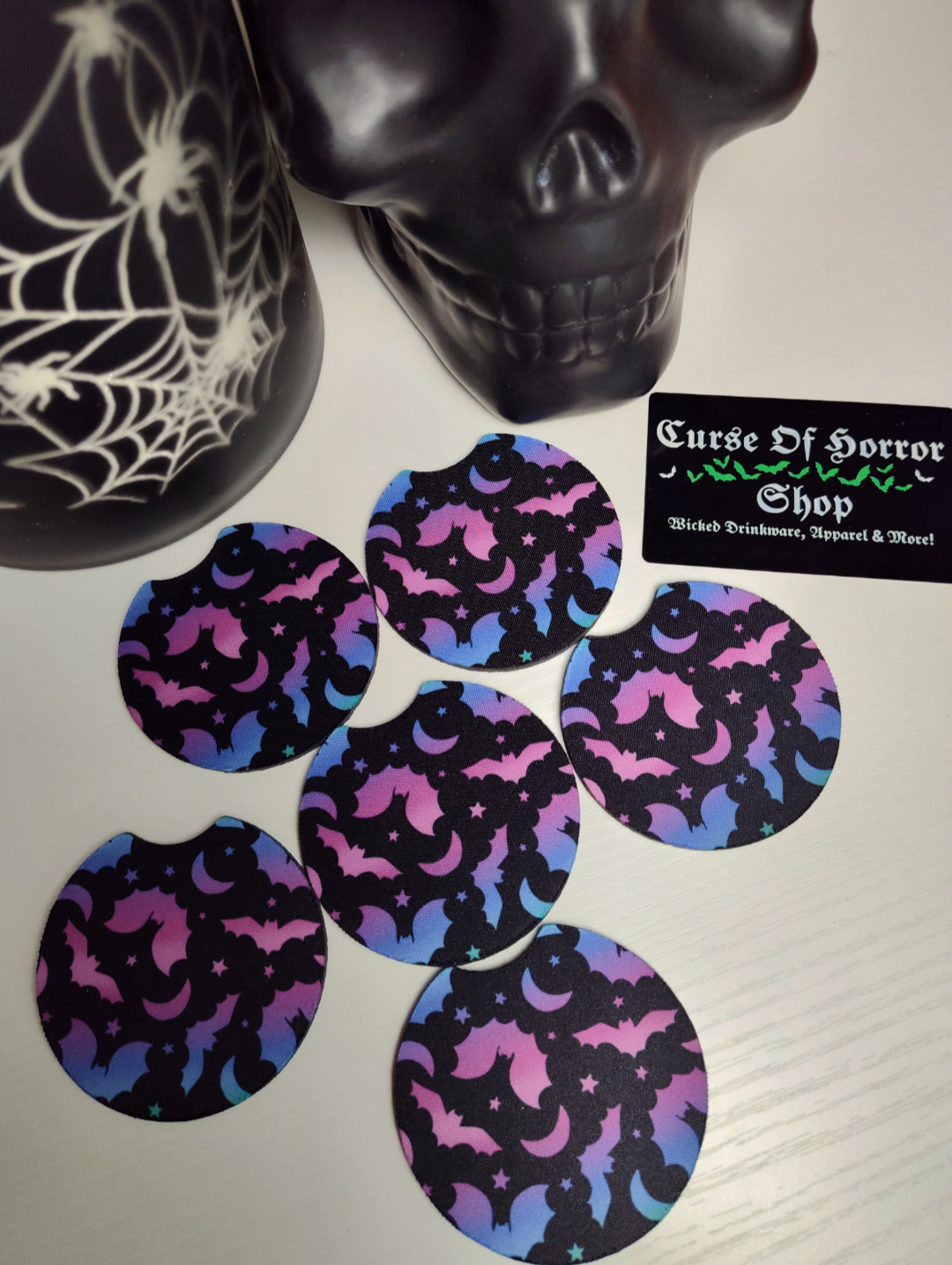 Magical Batty Car Coaster Set