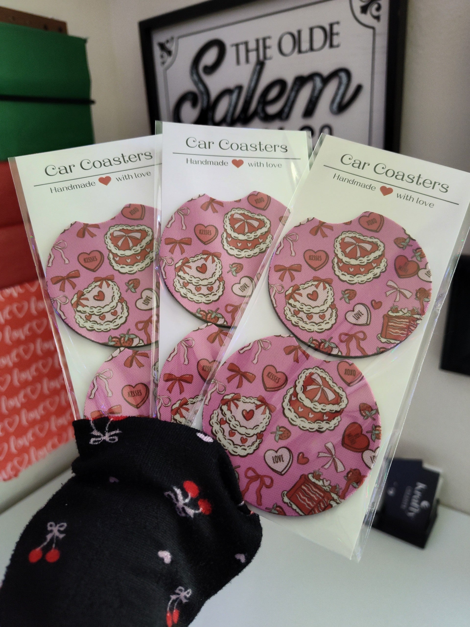 Cupid's Bakery Car Coaster