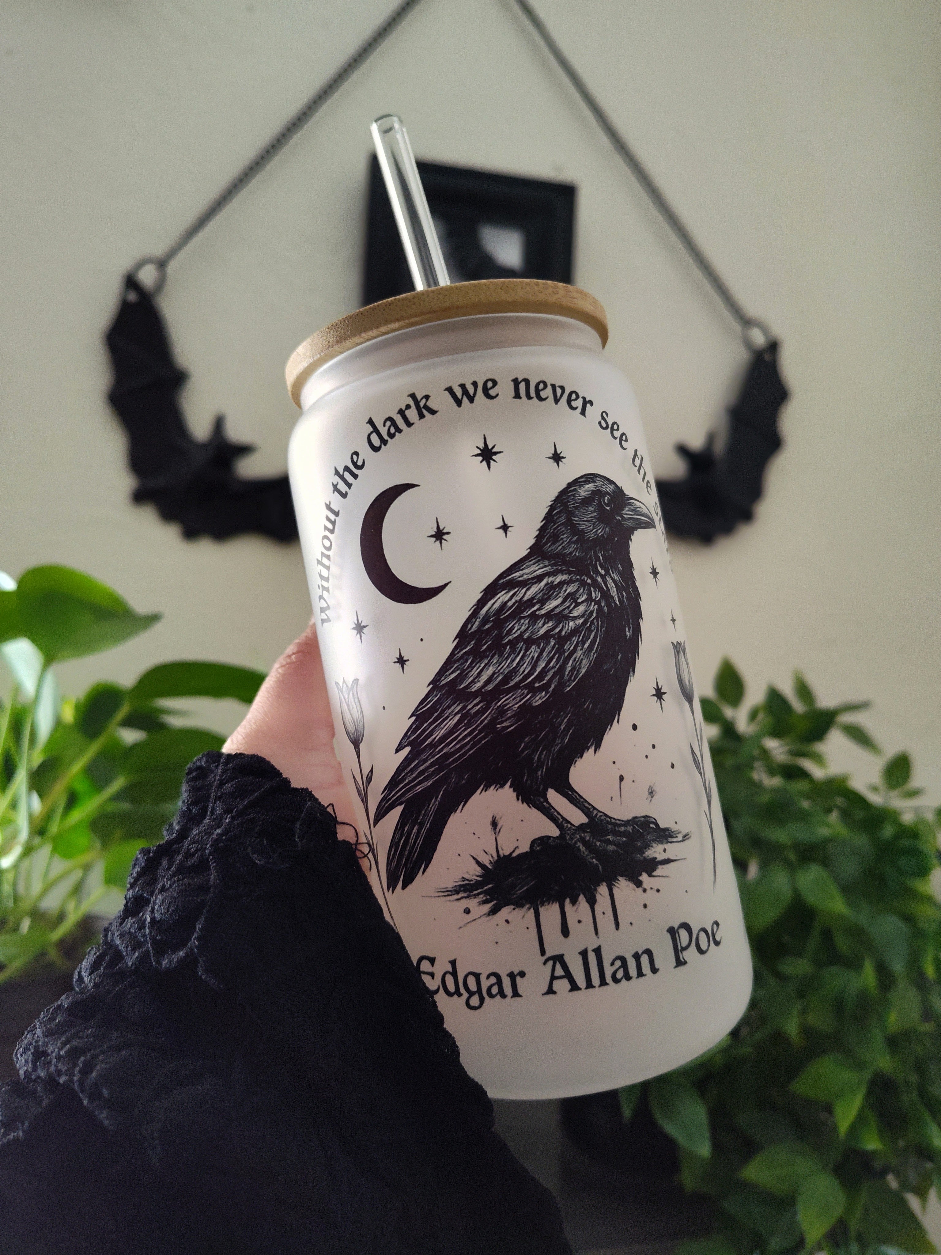 Dark Aesthetic 🐦‍⬛ | 16oz Glass Cup