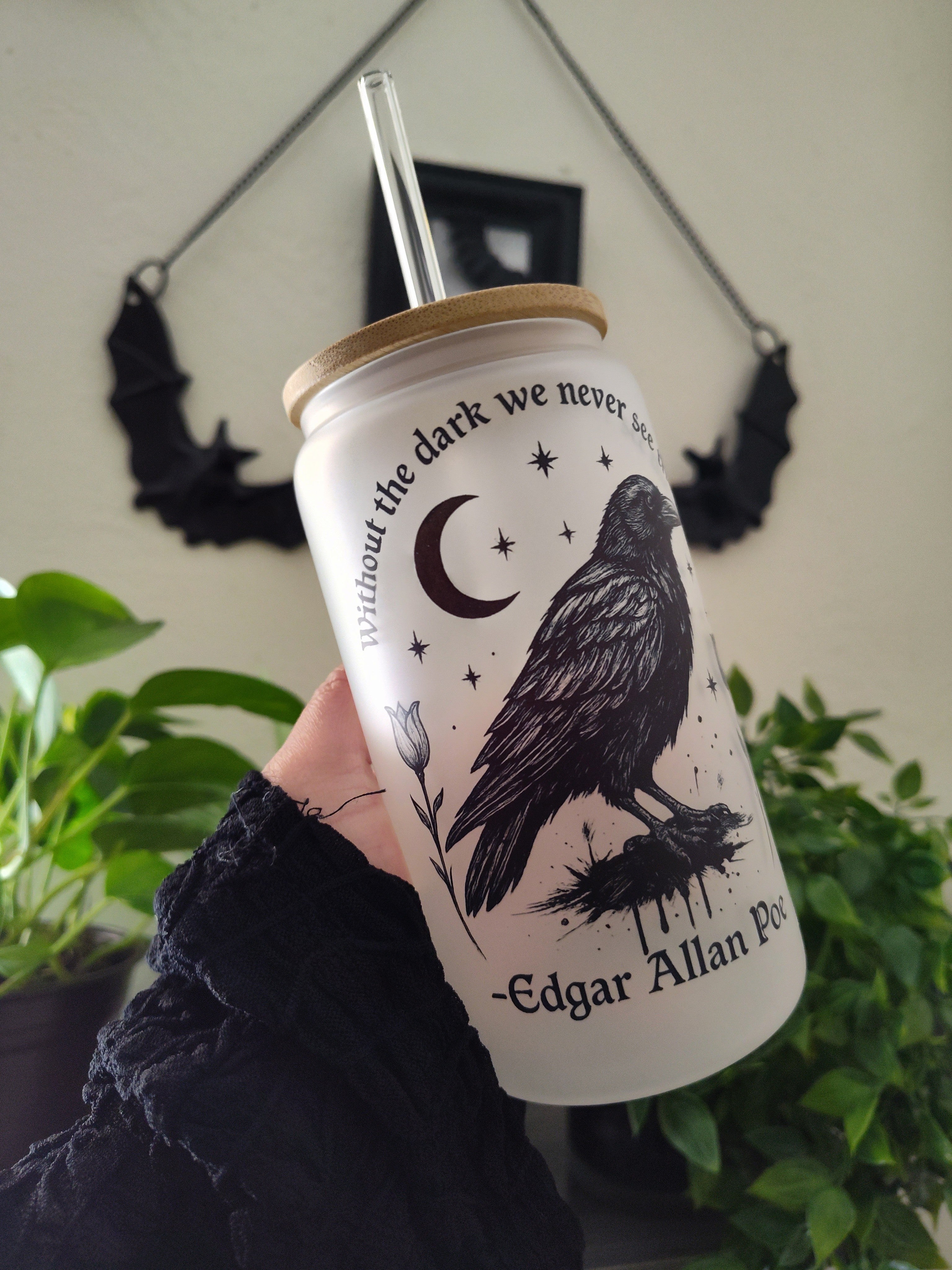 Dark Aesthetic 🐦‍⬛ | 16oz Glass Cup