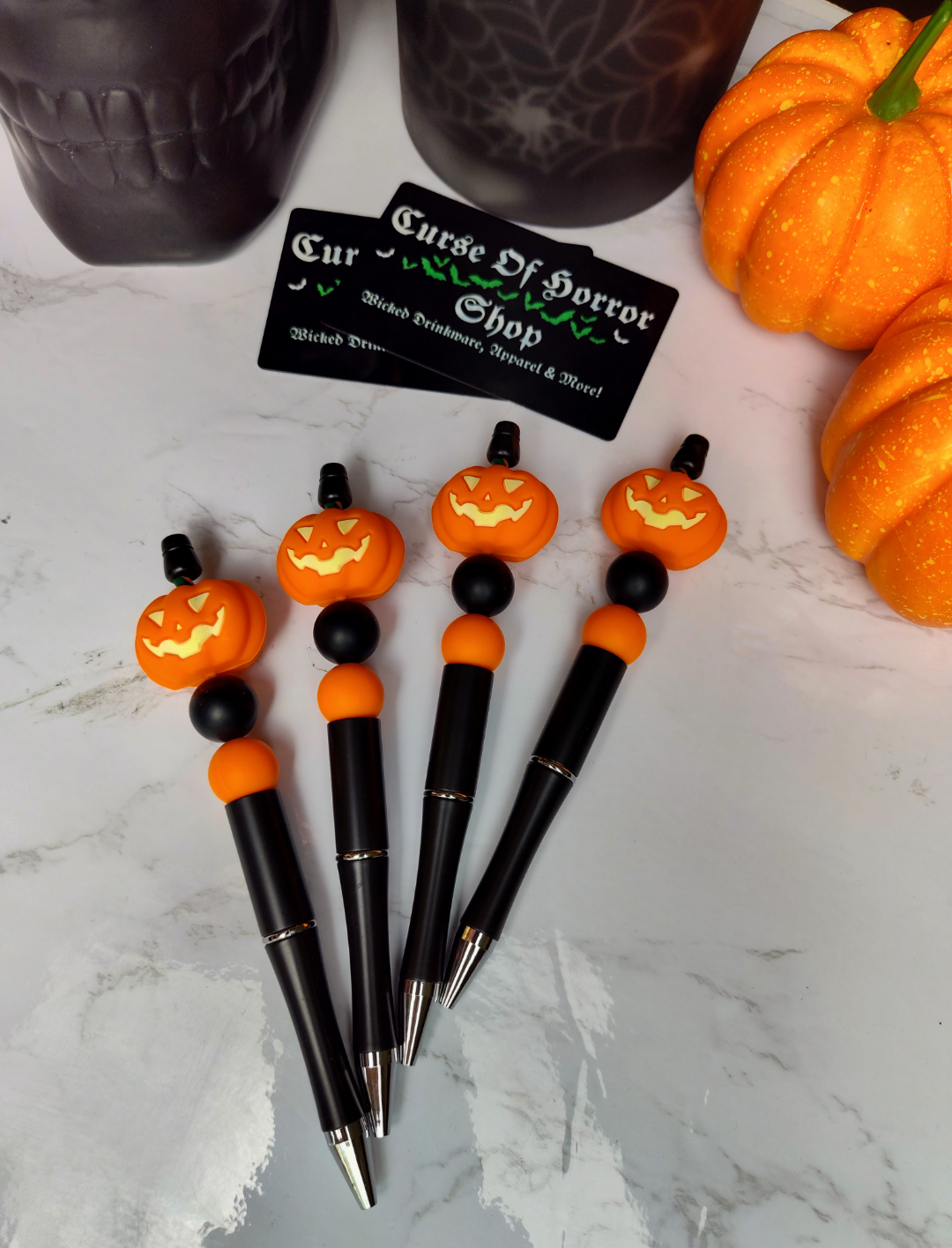 Jack-o'-lantern Beaded Single Pen