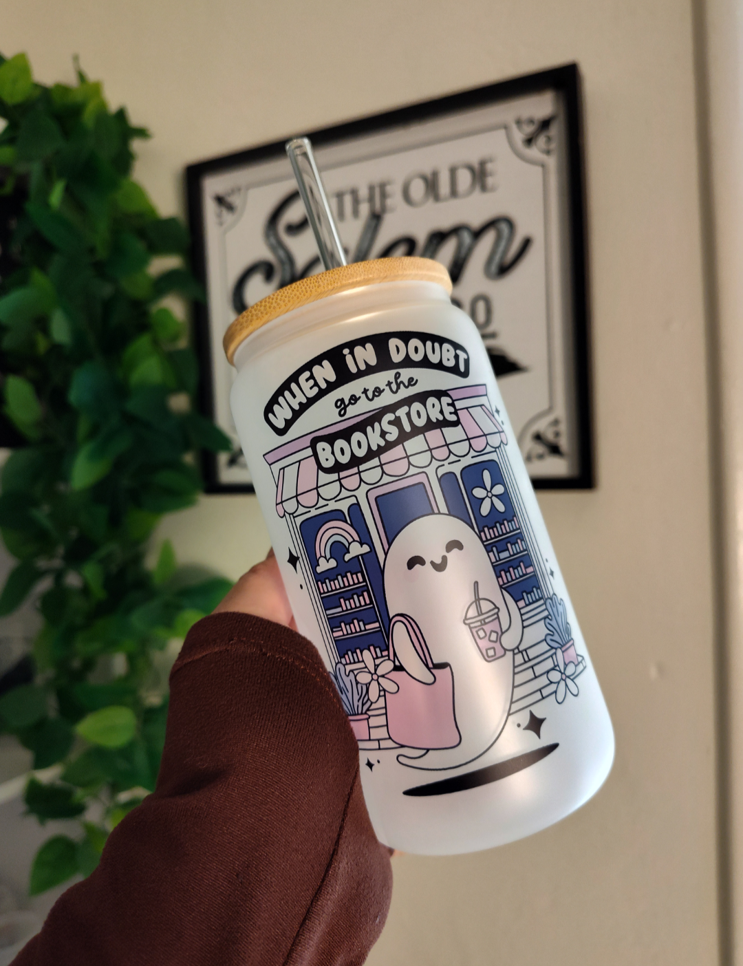 Ghoul Bookstore 📚 | 16oz Glass Cup