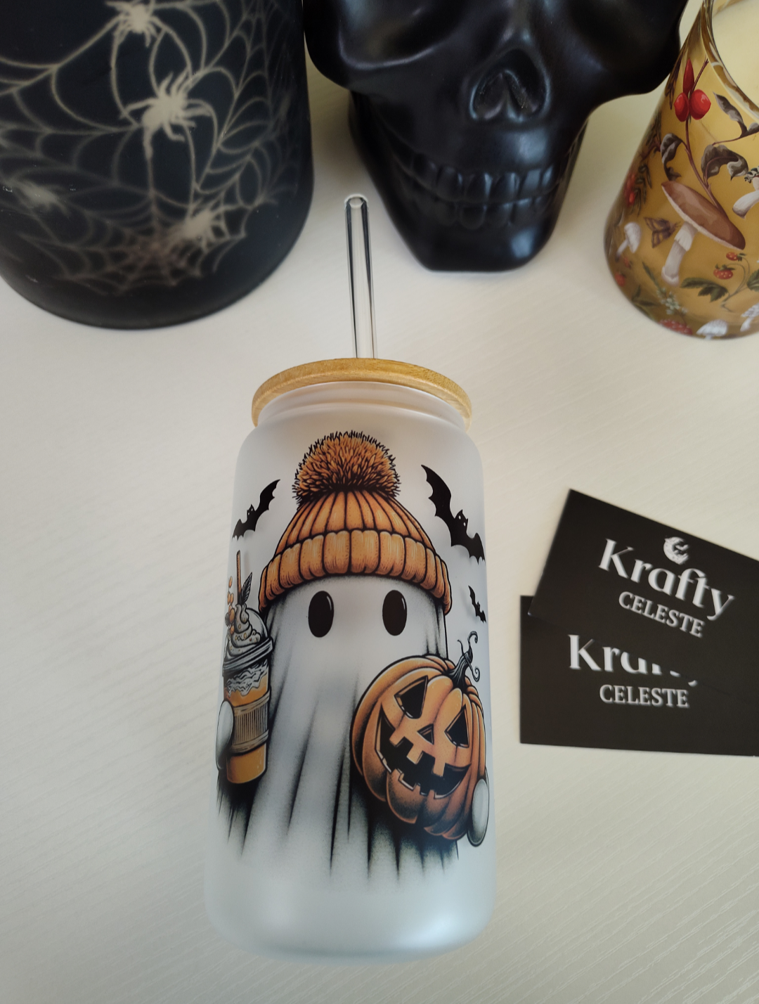 Halloween Ghostie | 16oz Glass Cup