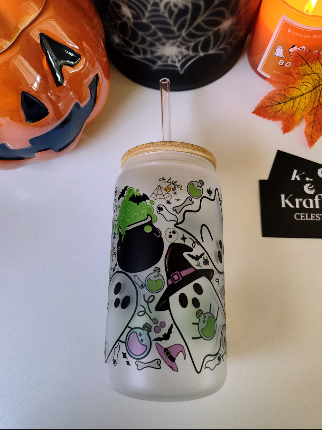Witch Brew Ghosties | 16oz Glass Cup