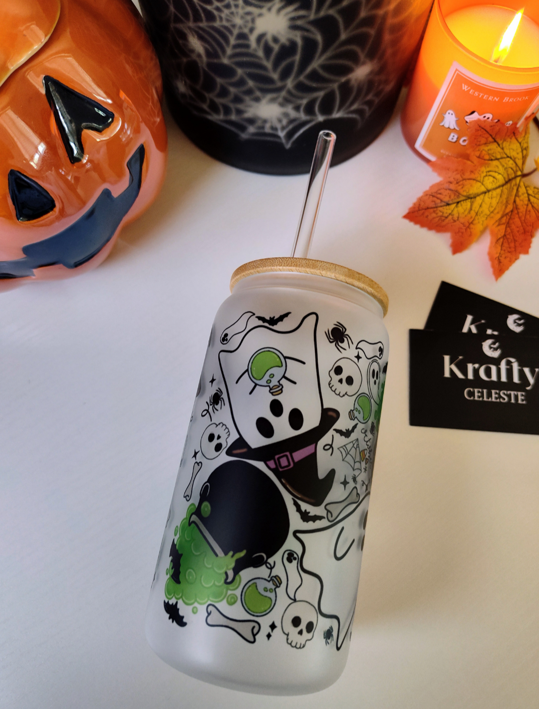 Witch Brew Ghosties | 16oz Glass Cup