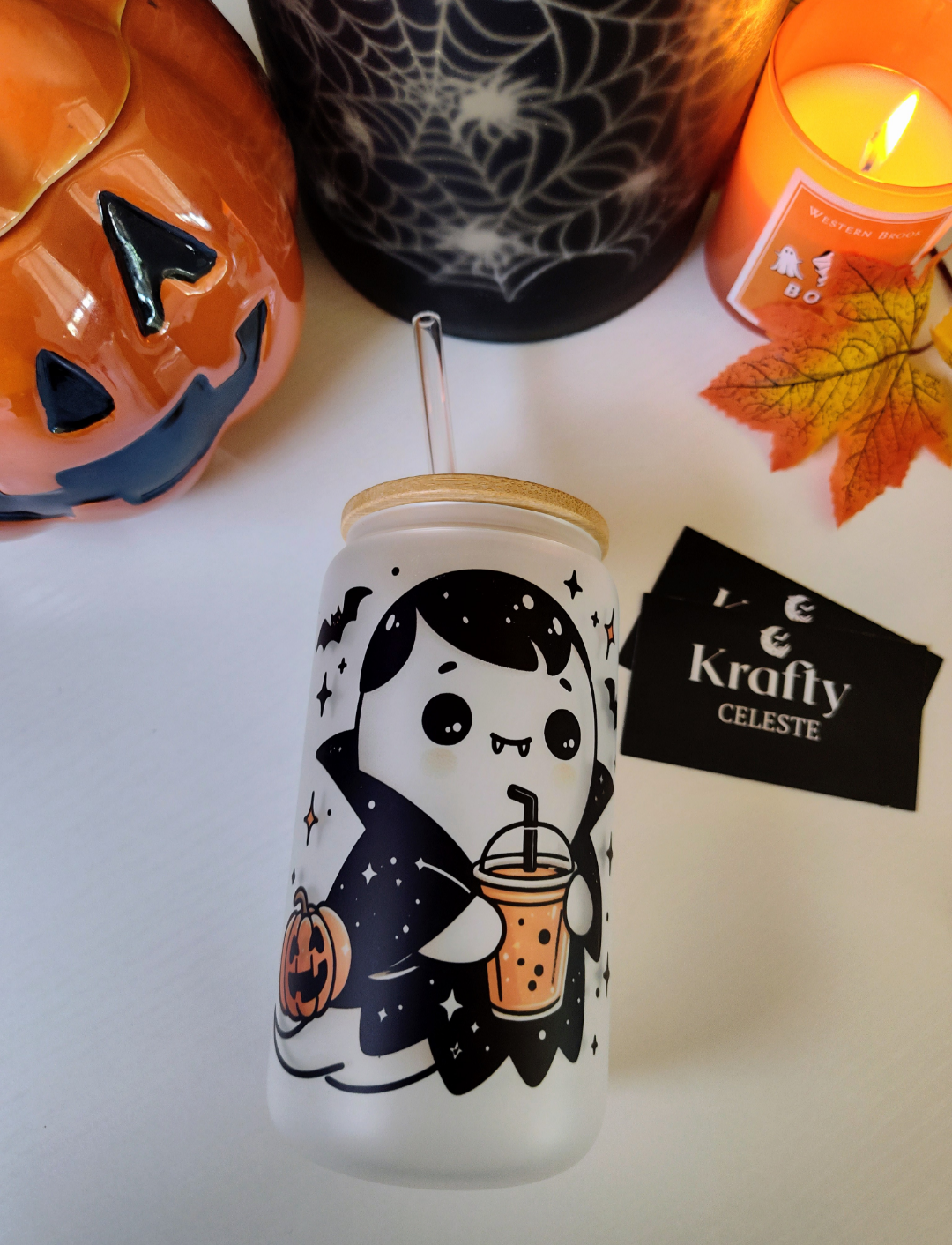 Vampy Ghostie | 16oz Glass Cup