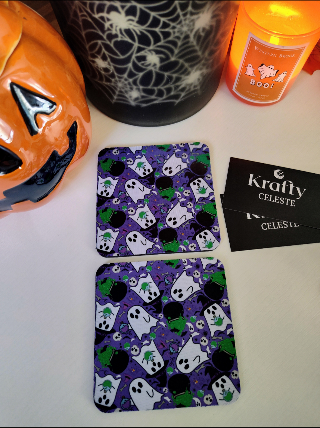 Witch Brew Ghosties | Cup Coaster Set