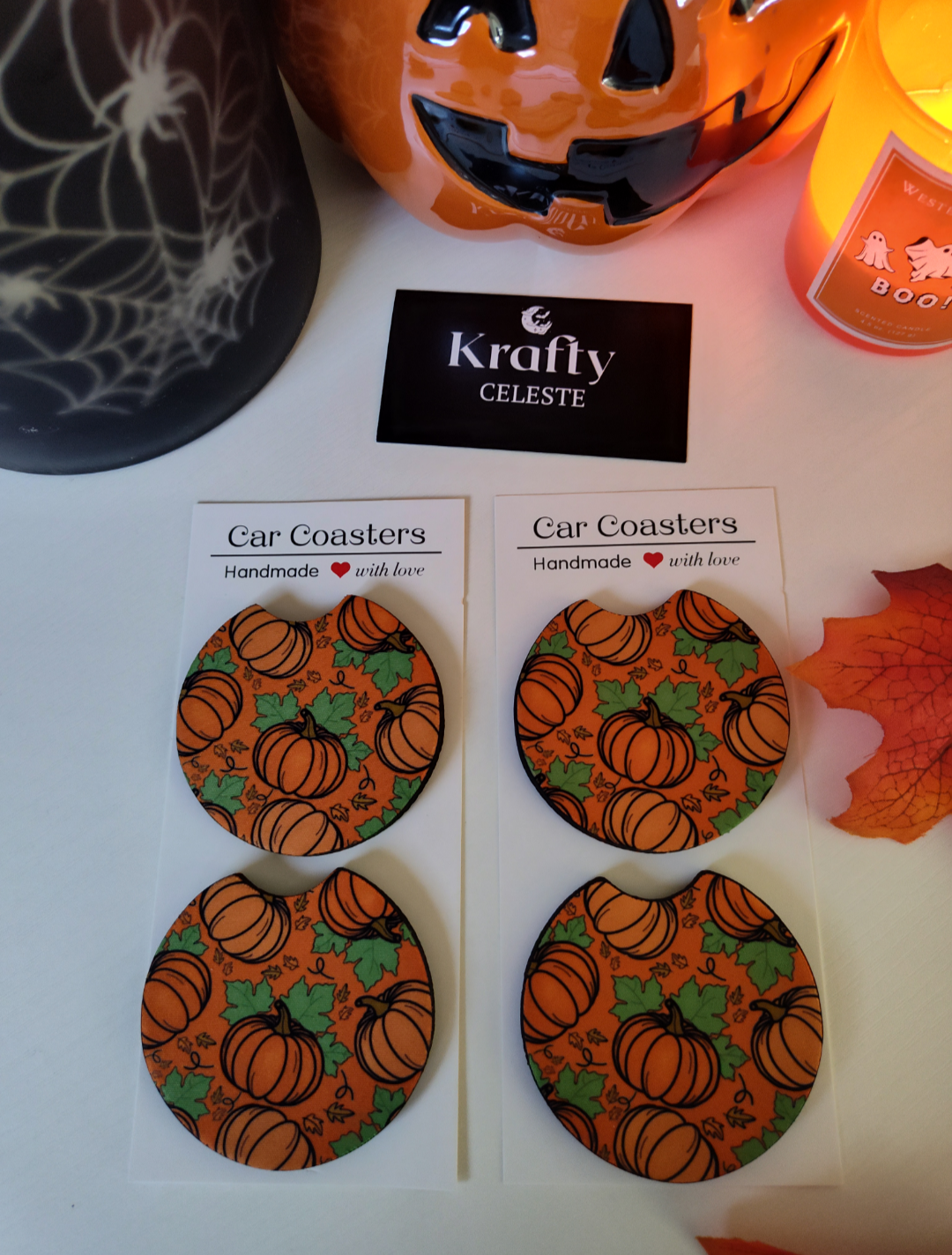 Pumpkin Patch| Car Coaster Set