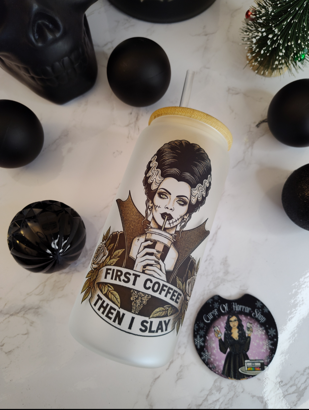 Coffee First | 16oz Glass Cup