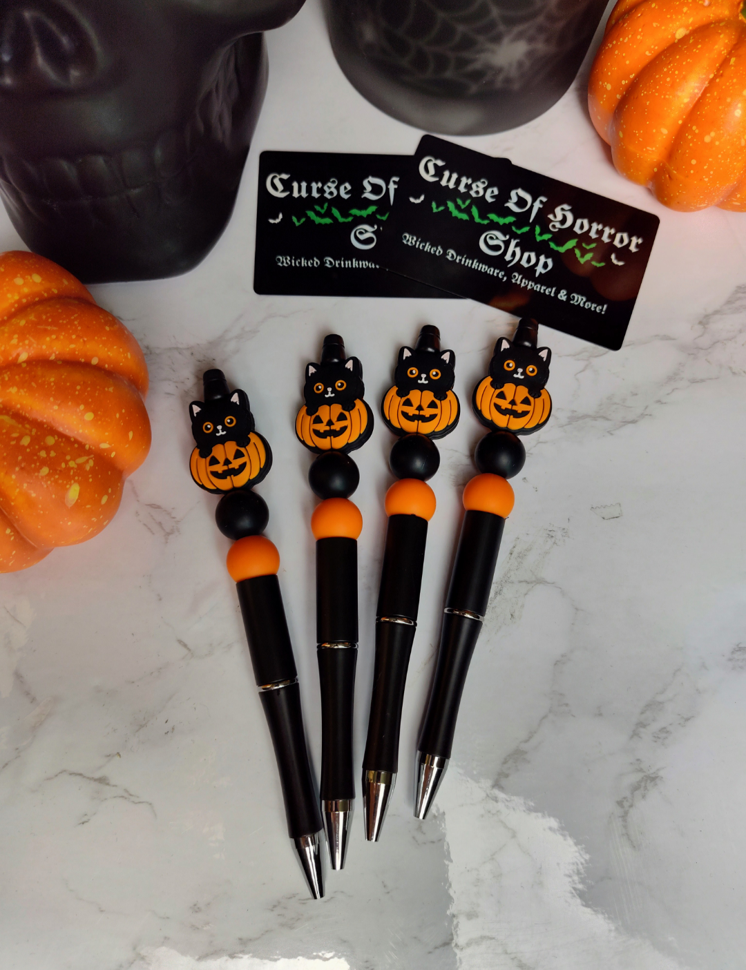 Halloween Kitten Beaded Pen