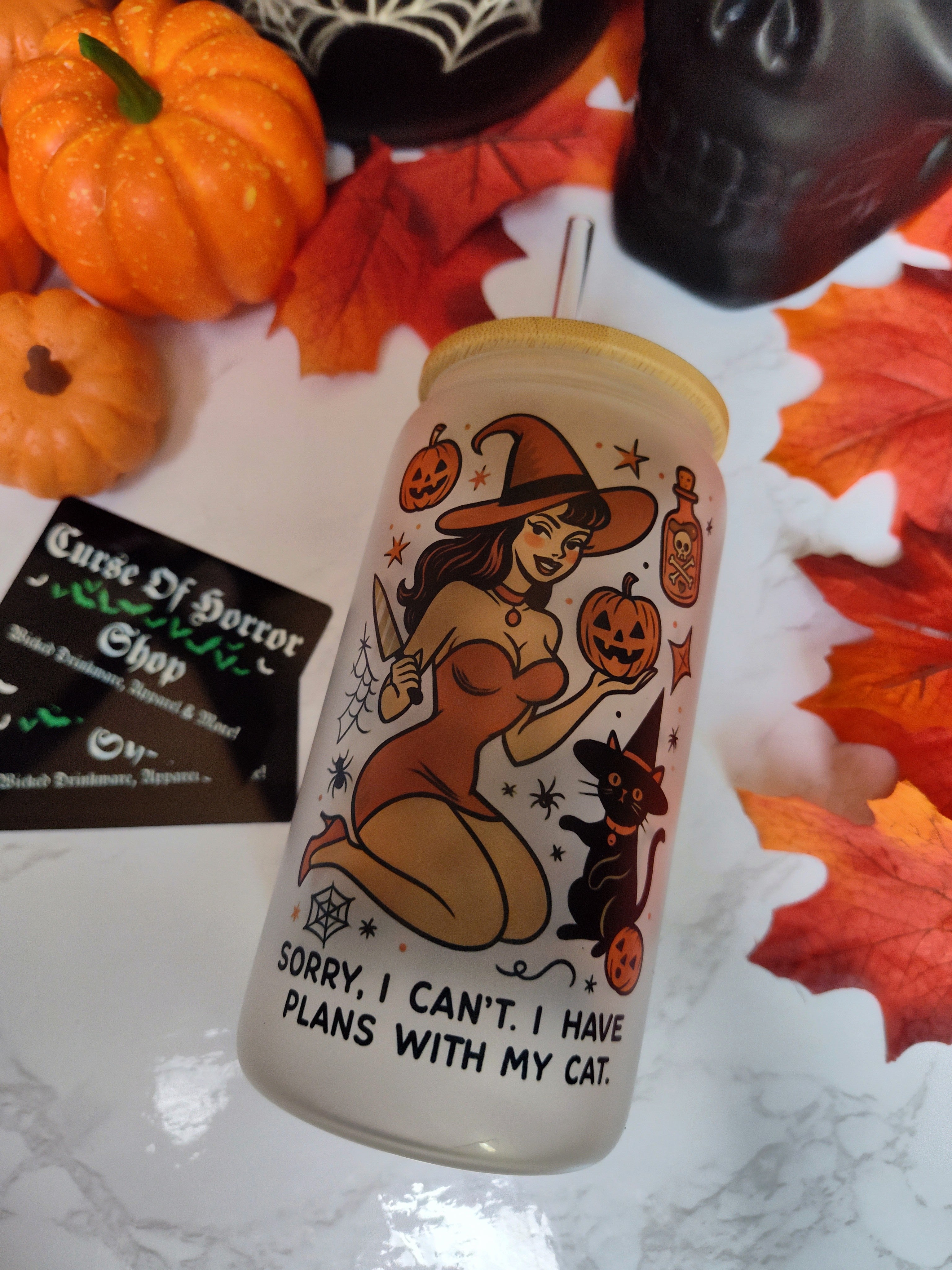 Halloween Witch | 16oz Glass Cup