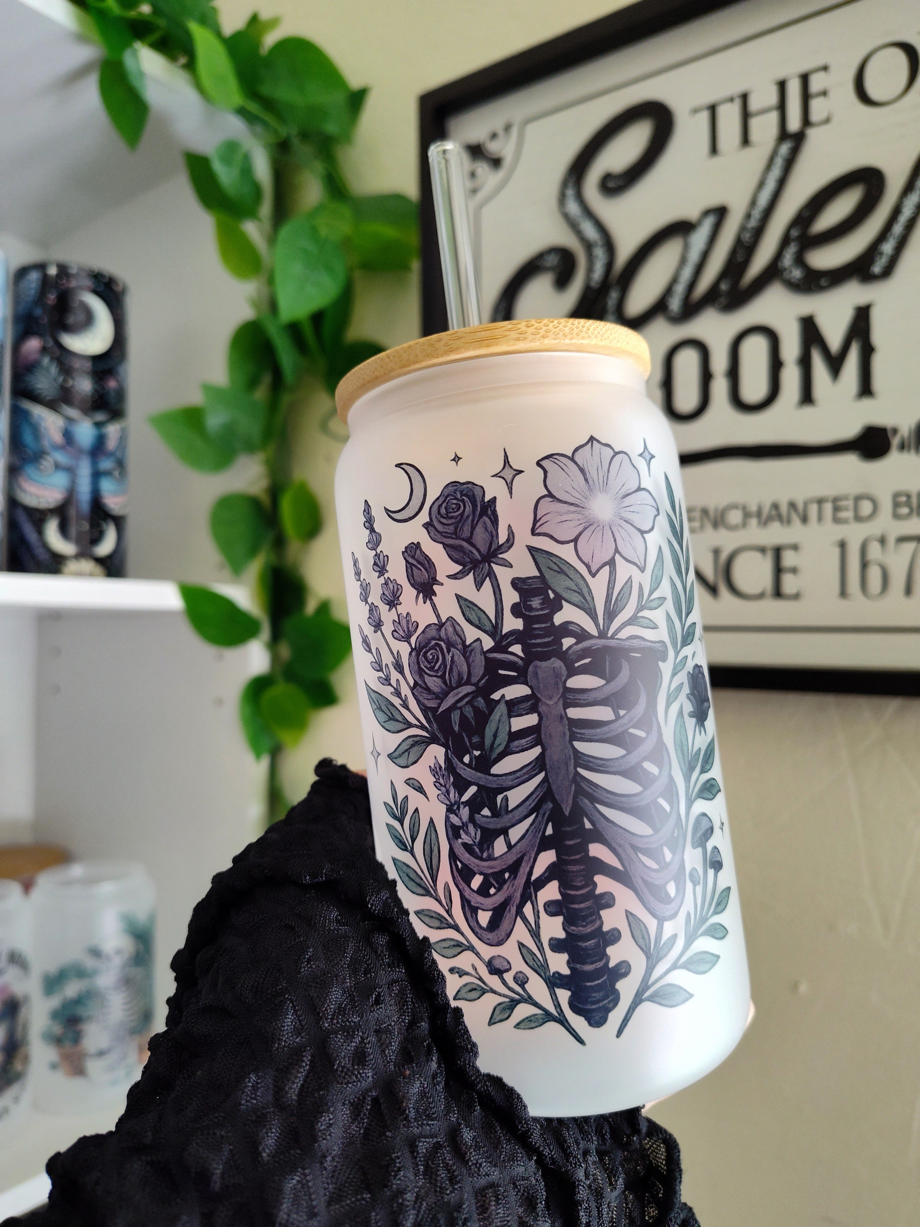 Spooky Ribcage| 16oz Glass Cup